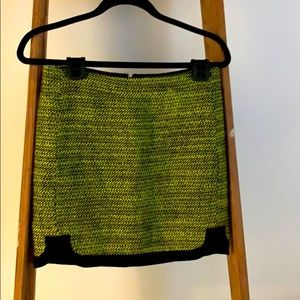 Jcrew sz 2 wool blend neon yellow/black skirt